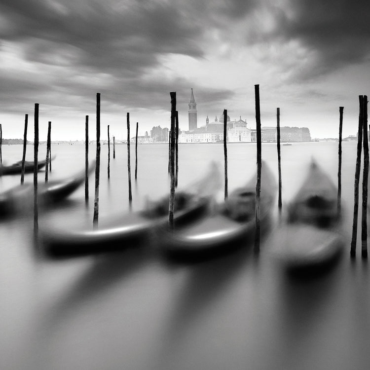 3 Gondolas # 2 handcrafted art work on canvas or framed canvas prints by Moises Levy 