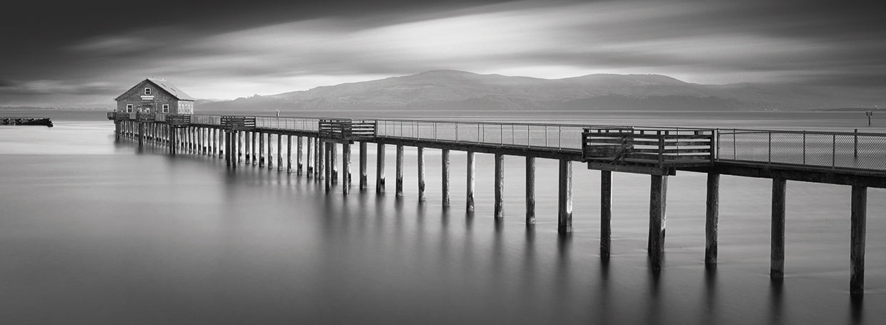 Piers End Pano handcrafted art work on canvas or framed canvas prints by Moises Levy 