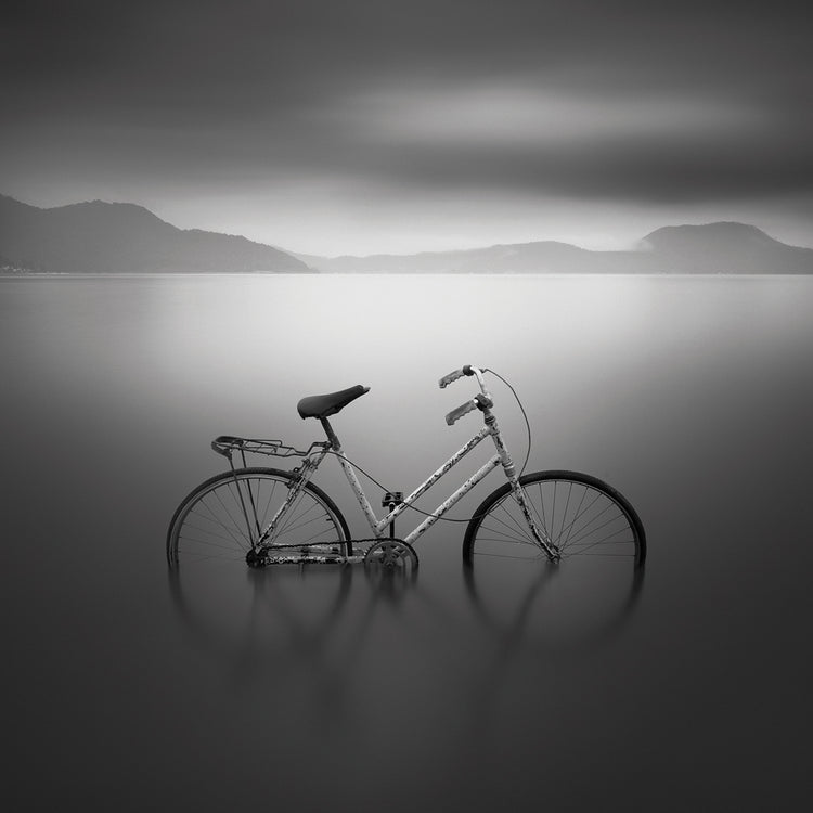 BICYCLE 1 handcrafted art work on canvas or framed canvas prints by Moises Levy 