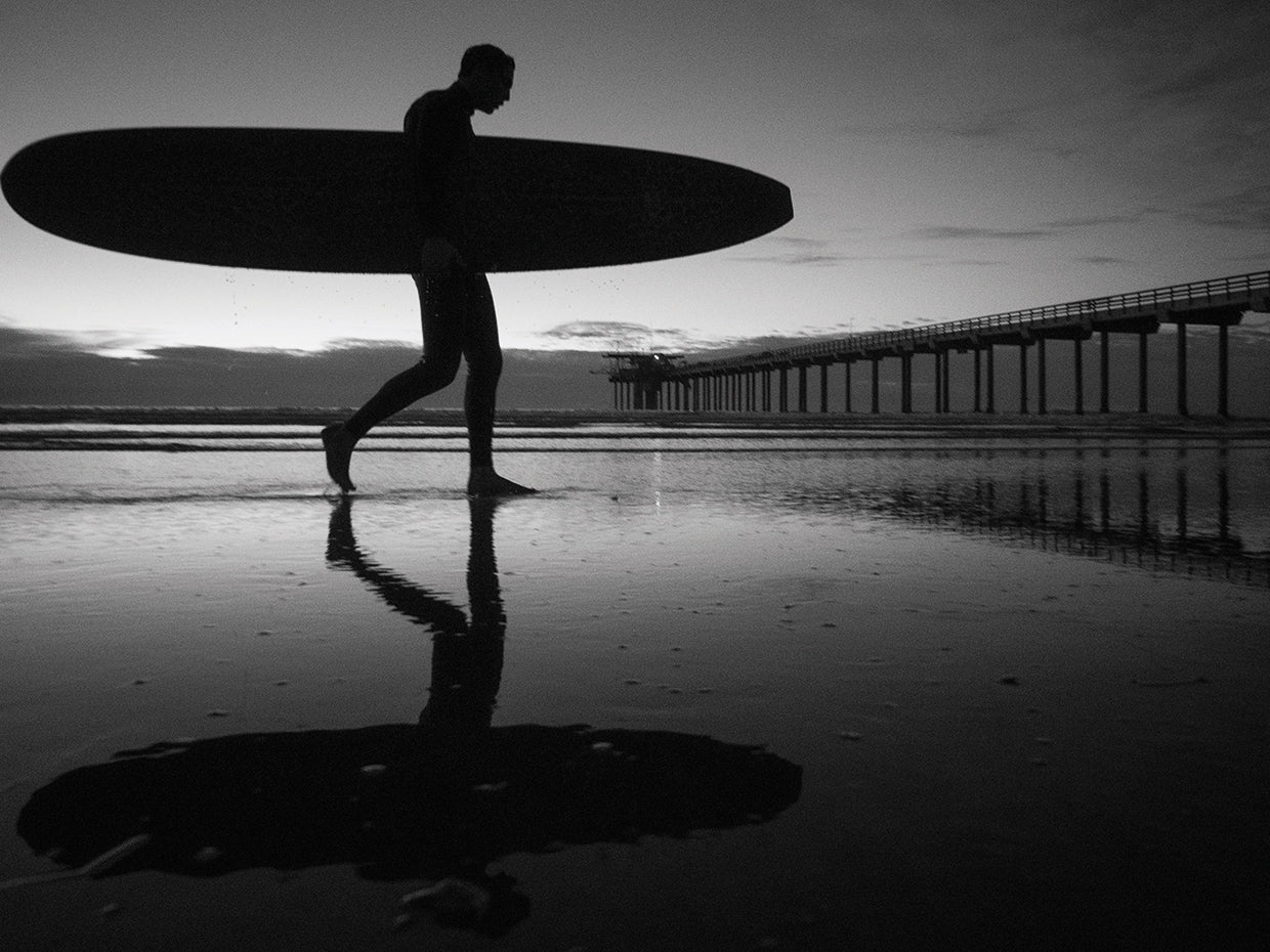 Surfer handcrafted art work on canvas or framed canvas prints by Moises Levy 