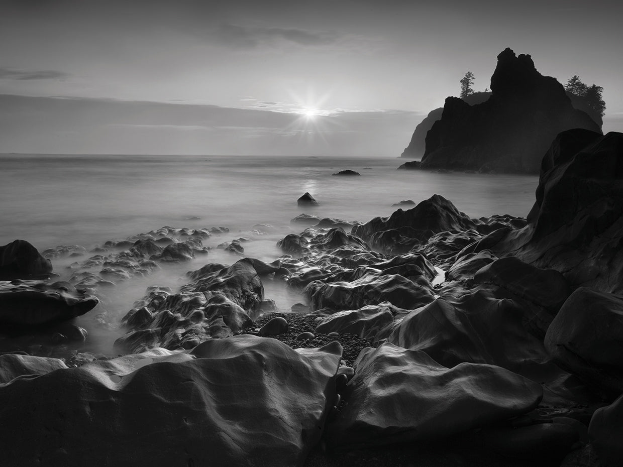 Sunset At Ruby Beach handcrafted art work on canvas or framed canvas prints by Moises Levy 