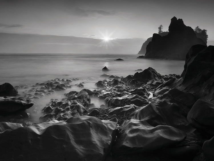 Sunset At Ruby Beach handcrafted art work on canvas or framed canvas prints by Moises Levy 