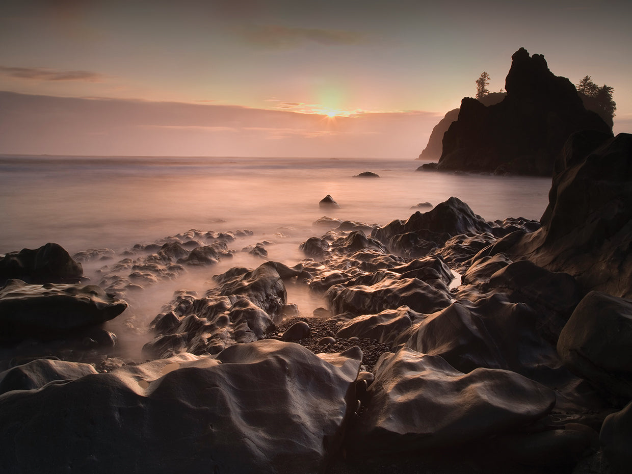 Ruby Beach 1 handcrafted art work on canvas or framed canvas prints by Moises Levy 