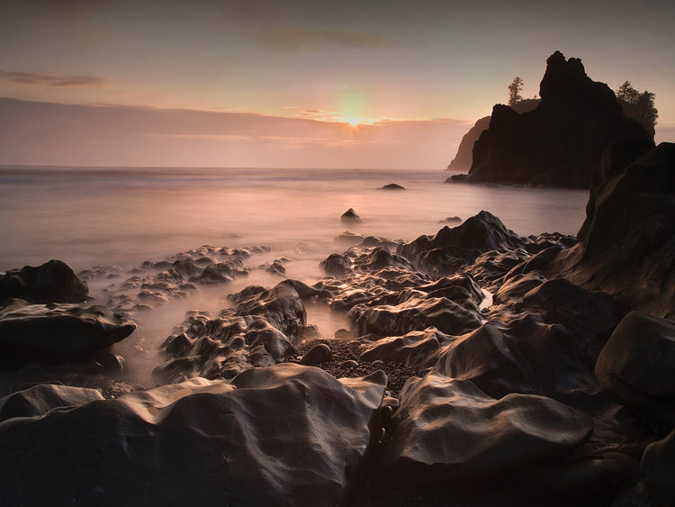 Ruby Beach 1 handcrafted art work on canvas or framed canvas prints by Moises Levy 