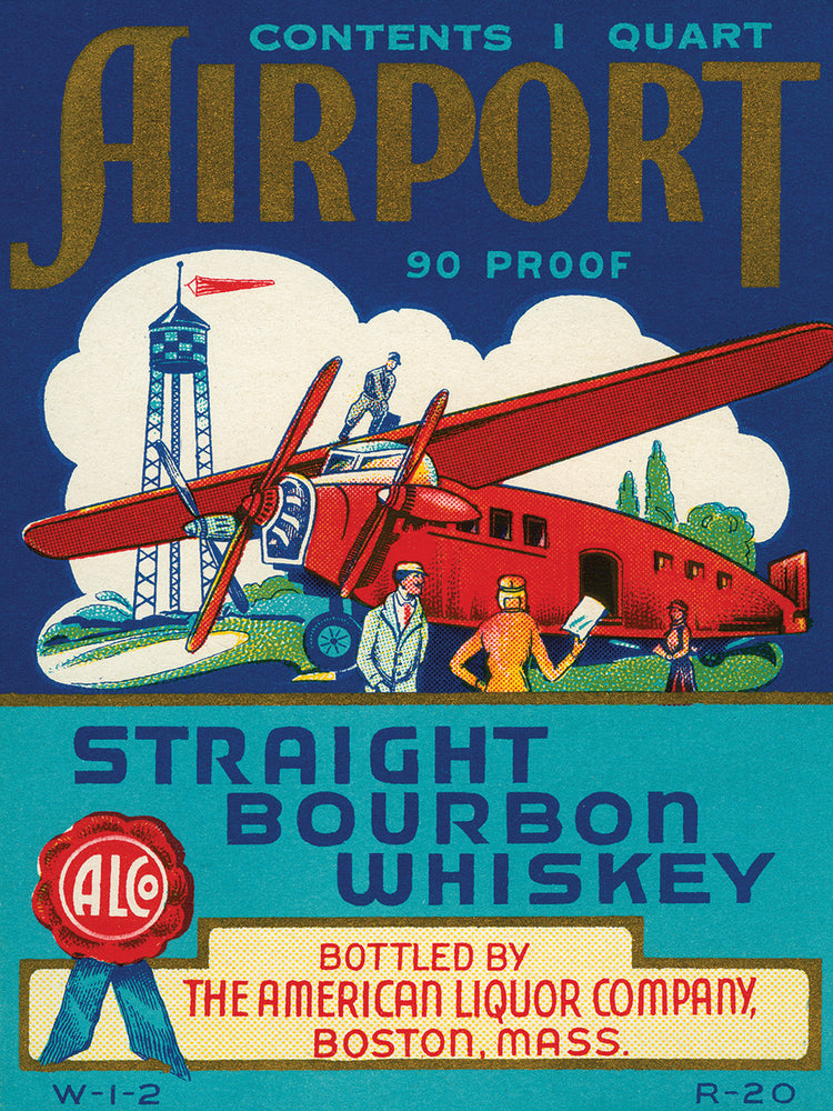 Arte de la lona del whisky de Bourbon del aeropuerto