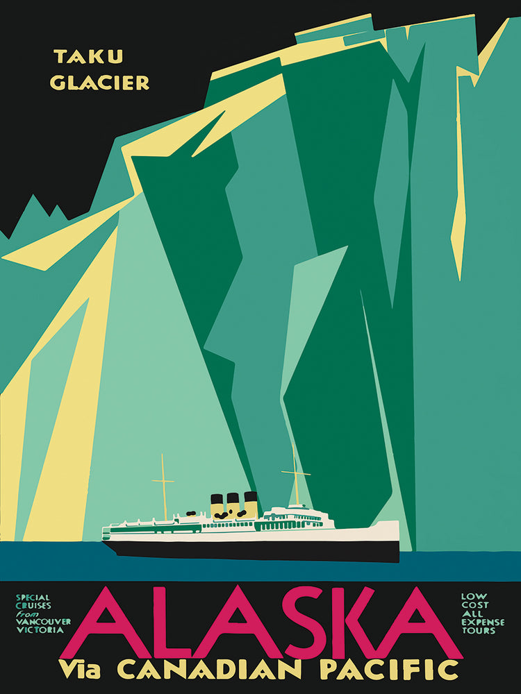 Arte de la lona del glaciar Taku de Alaska