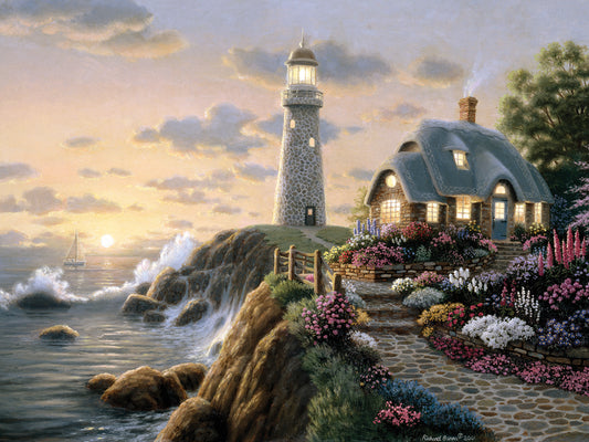 Lighthouse Cottage Canvas Art