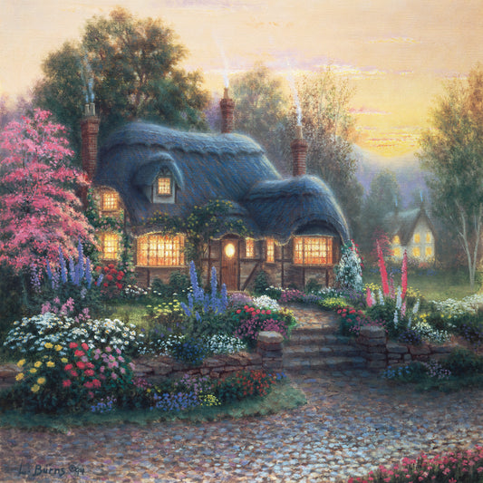 Boyville Cottage (Twighlight) Canvas Art