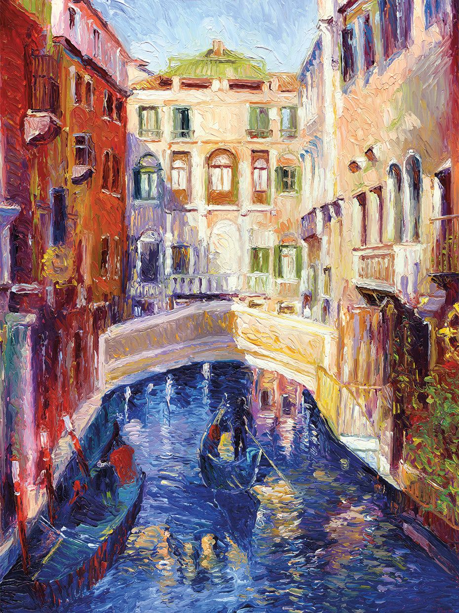 Venice handcrafted art work on canvas or framed canvas prints by Richard Wallich 