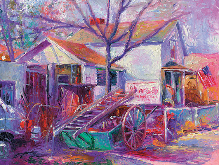 Mercado handcrafted art work on canvas or framed canvas prints by Richard Wallich 