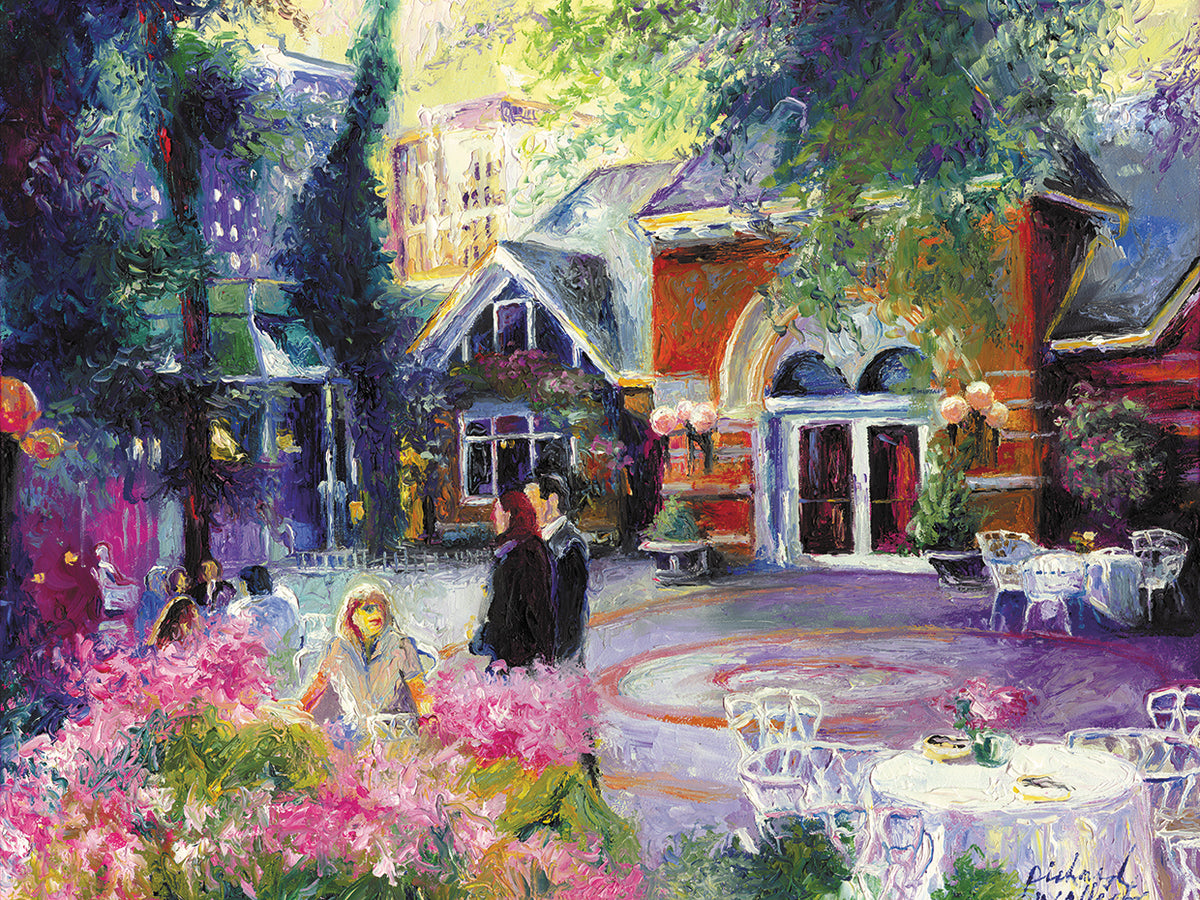 Tavern On The Green handcrafted art work on canvas or framed canvas prints by Richard Wallich 