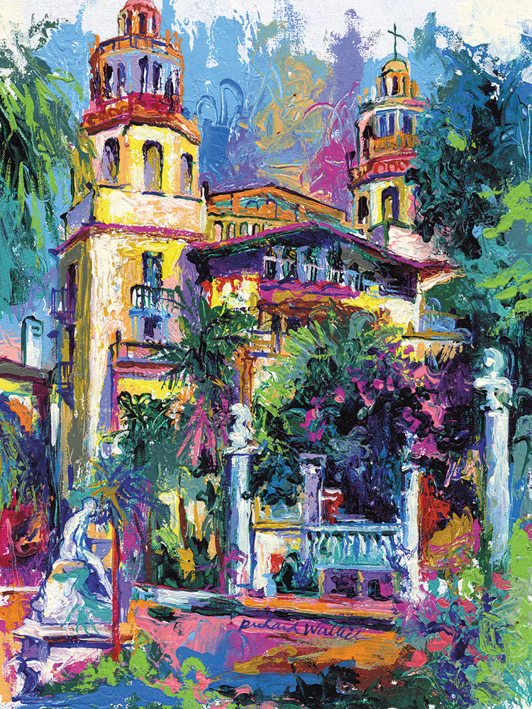Hearst Castle handcrafted art work on canvas or framed canvas prints by Richard Wallich 