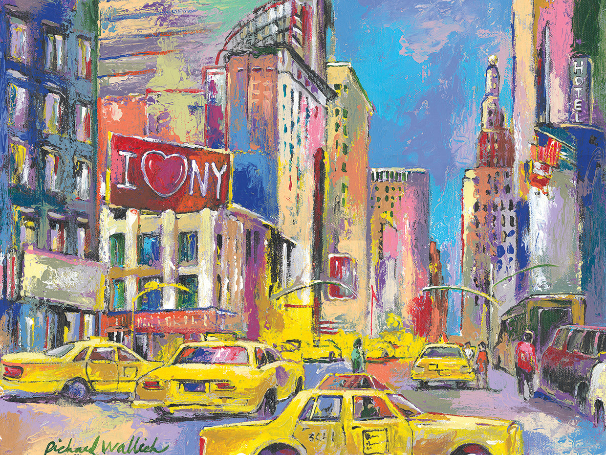 New York Taxi handcrafted art work on canvas or framed canvas prints by Richard Wallich 