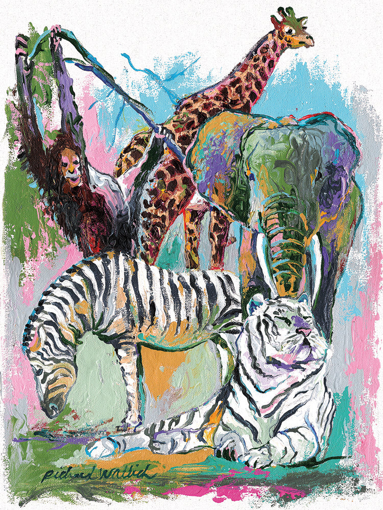 Arte de la lona de los animales