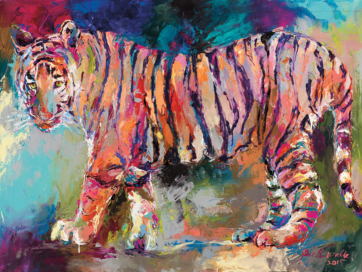 Bengal Tiger handcrafted art work on canvas or framed canvas prints by Richard Wallich 