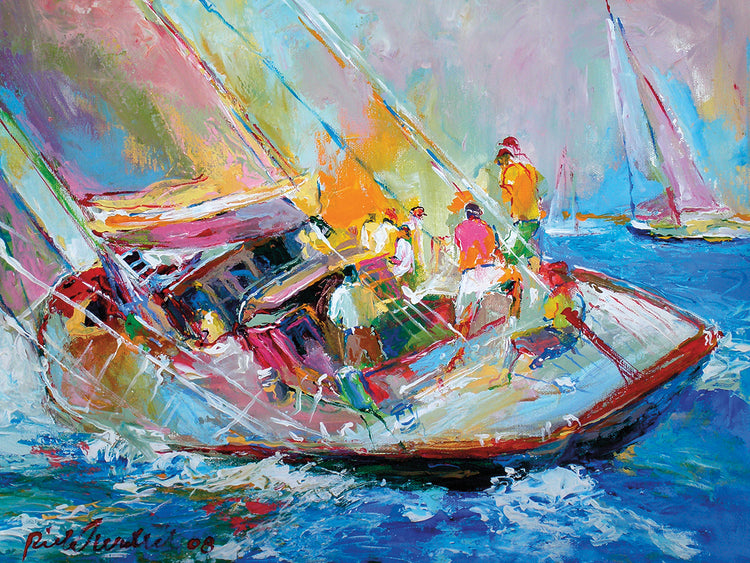 Sail handcrafted art work on canvas or framed canvas prints by Richard Wallich 