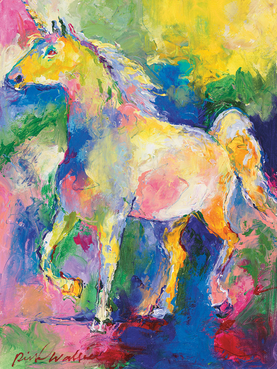 Unicorn handcrafted art work on canvas or framed canvas prints by Richard Wallich 