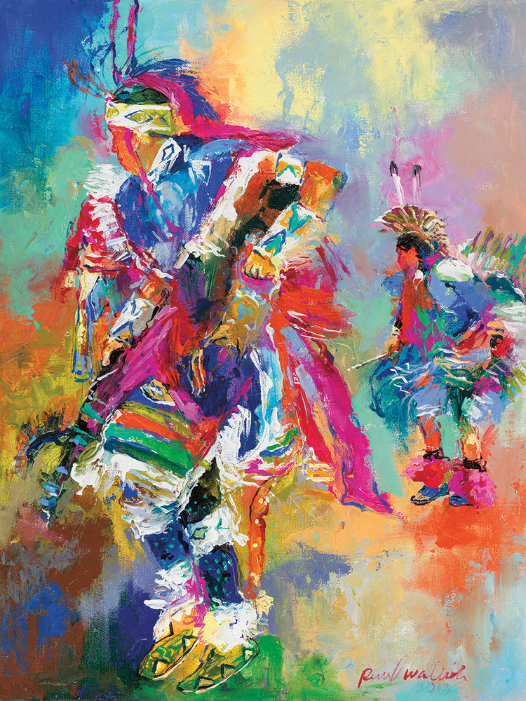 Pow Wow handcrafted art work on canvas or framed canvas prints by Richard Wallich 