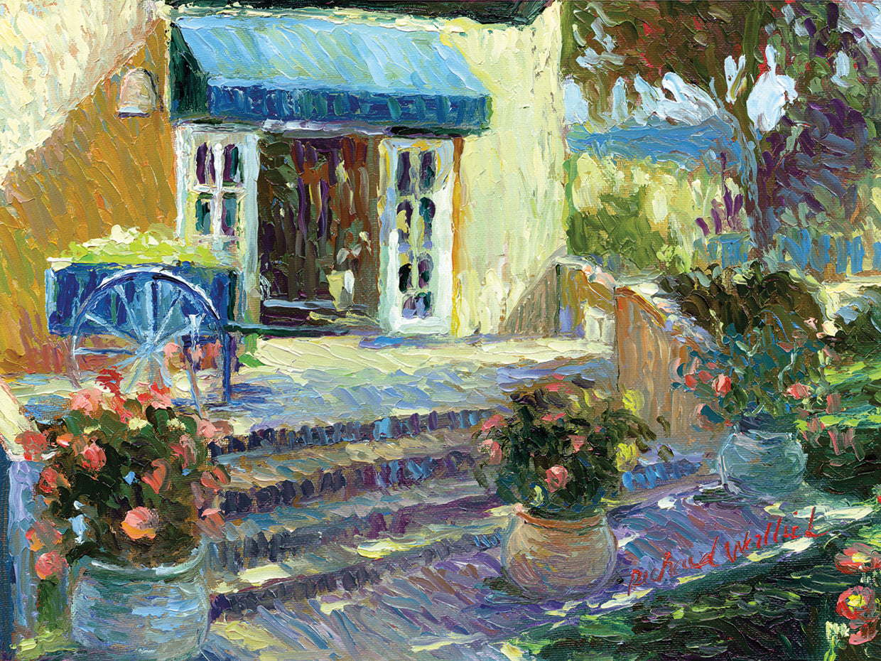 Flower handcrafted art work on canvas or framed canvas prints by Richard Wallich 