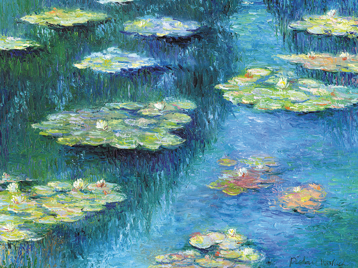 Botanical Garden Lilies 1 handcrafted art work on canvas or framed canvas prints by Richard Wallich 