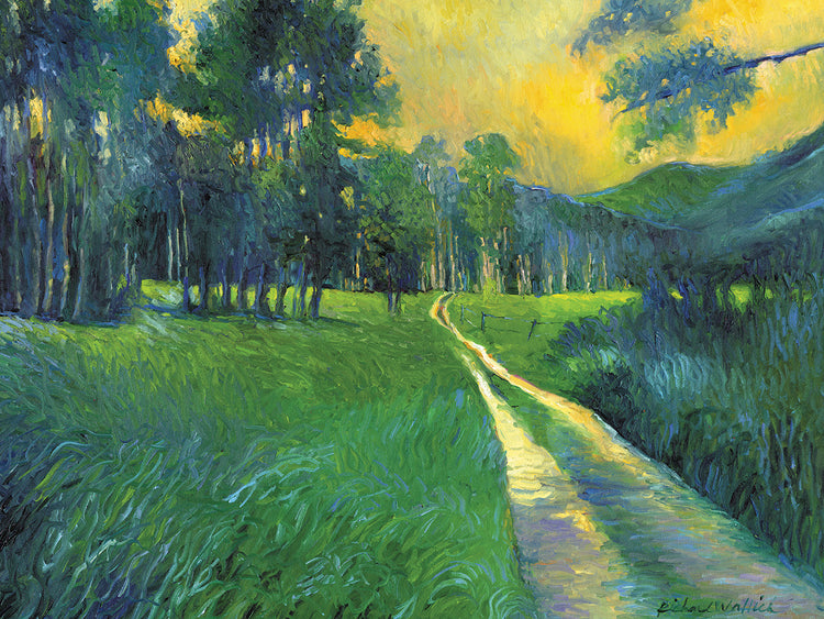 Crestone Path handcrafted art work on canvas or framed canvas prints by Richard Wallich 