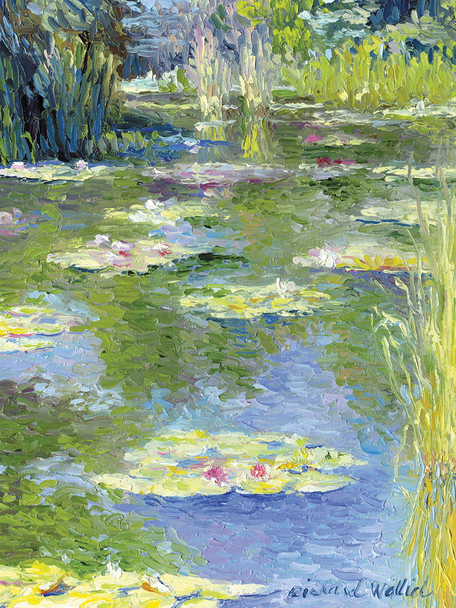 Lilies 1 handcrafted art work on canvas or framed canvas prints by Richard Wallich 