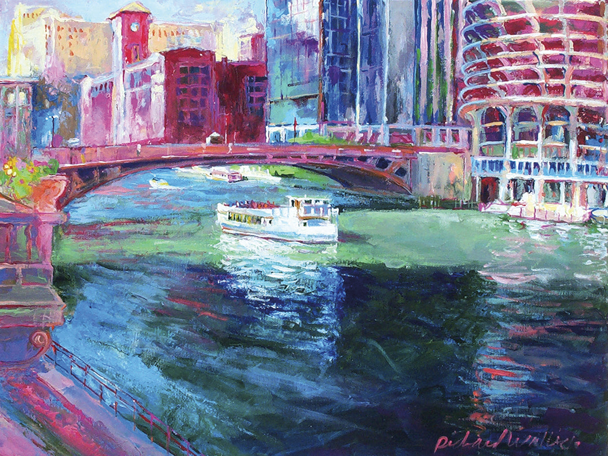 Chicago 2 handcrafted art work on canvas or framed canvas prints by Richard Wallich 