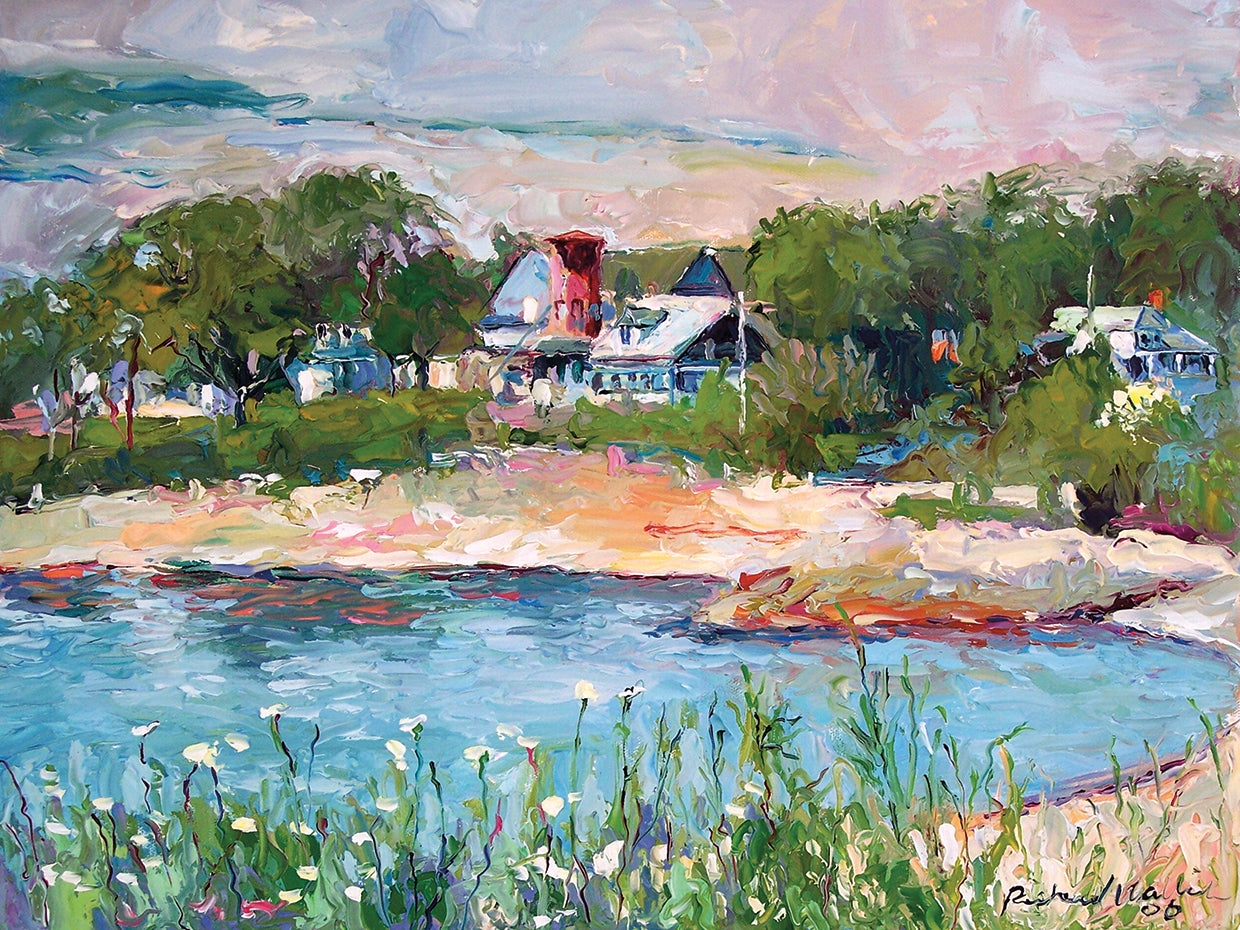 Cove handcrafted art work on canvas or framed canvas prints by Richard Wallich 