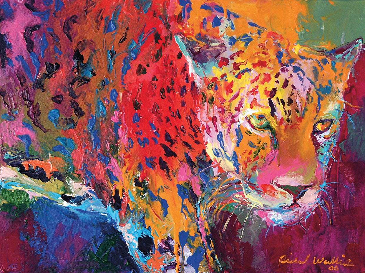 Leopard 1 handcrafted art work on canvas or framed canvas prints by Richard Wallich 