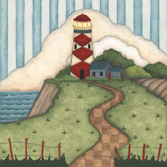 Red Diamond Lighthouse Canvas Print