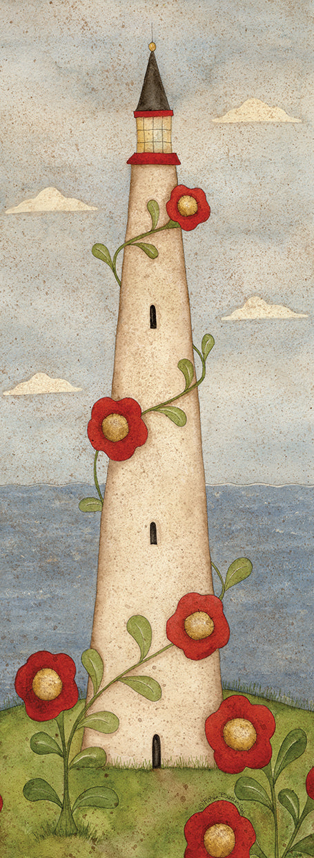 Red Flower Lighthouse Canvas Print