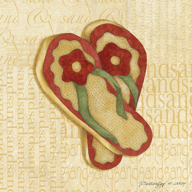 Red Flowering Sandals