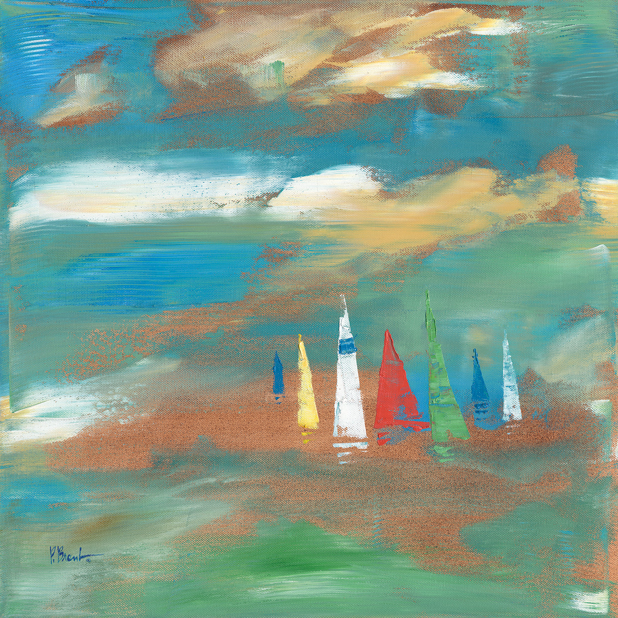 Harbor Boats II by Paul Brent - lowest price wall art work on large canvas & framed canvas prints