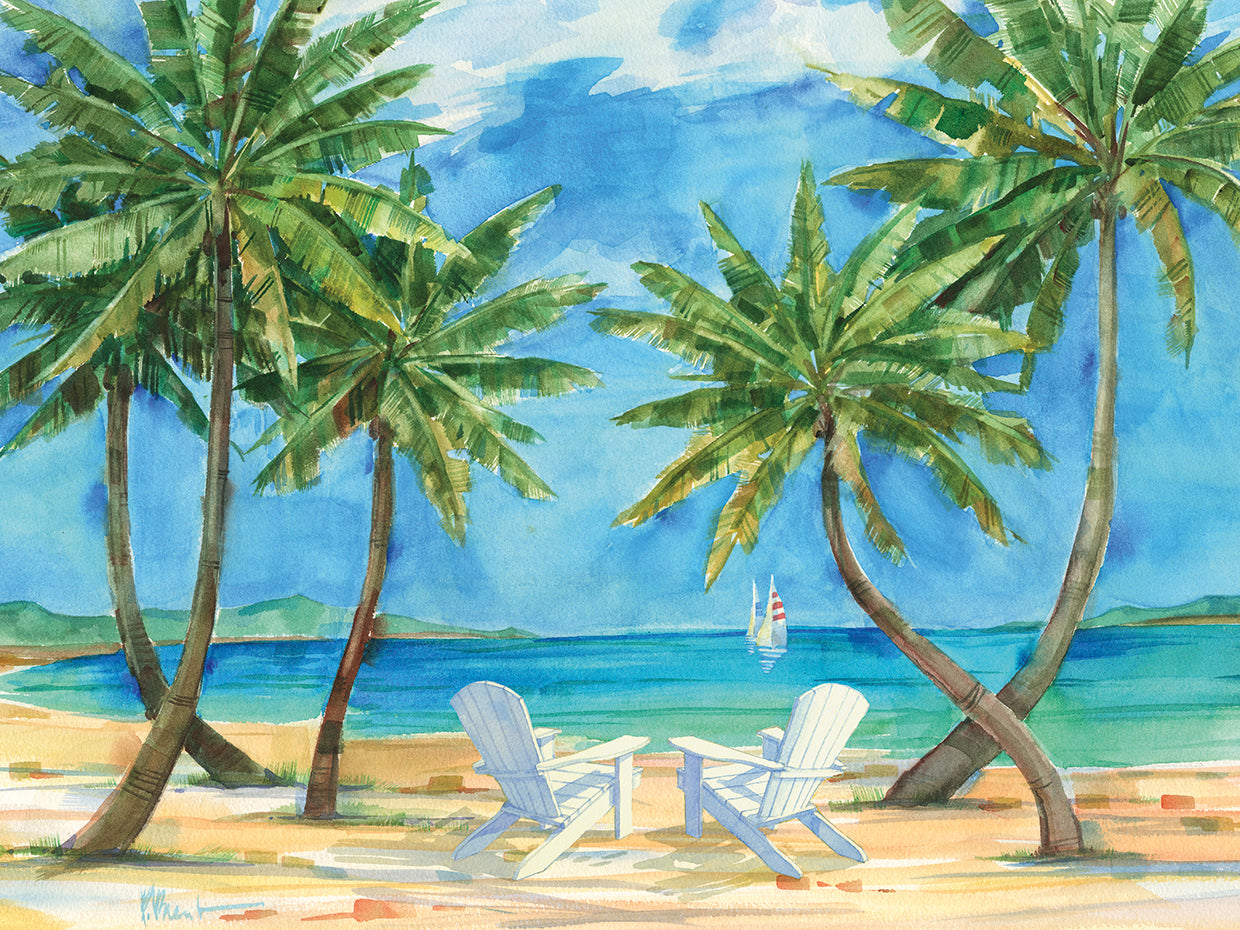 Palmas Belize - Chairs by Paul Brent - highest quality handcrafted wall art work on large canvas & framed canvas prints
