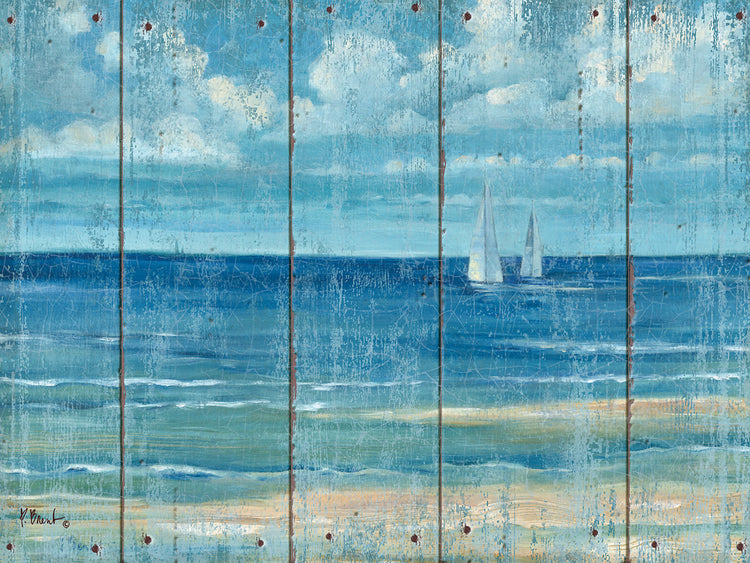 Summerset Sailboats - Distressed by Paul Brent - handcrafted wall art work on large canvas & framed canvas prints, made to order