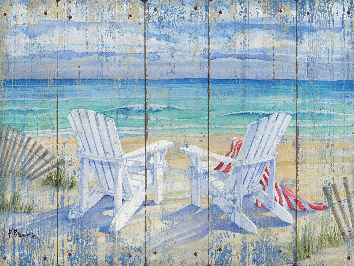 Beachview - Distressed by Paul Brent - handcrafted wall art work on large canvas & framed canvas prints, made to order