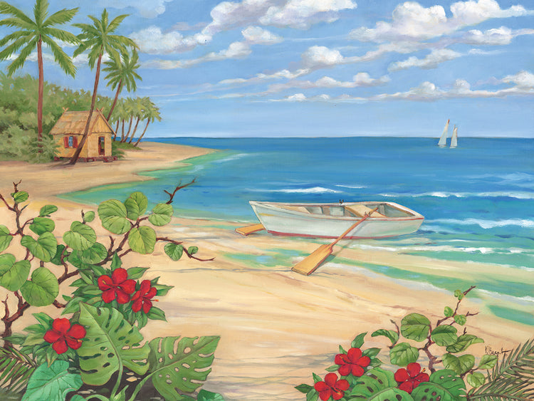 Plantation Key - Rowboat by Paul Brent - best quality handcrafted wall art work on large canvas & framed canvas prints