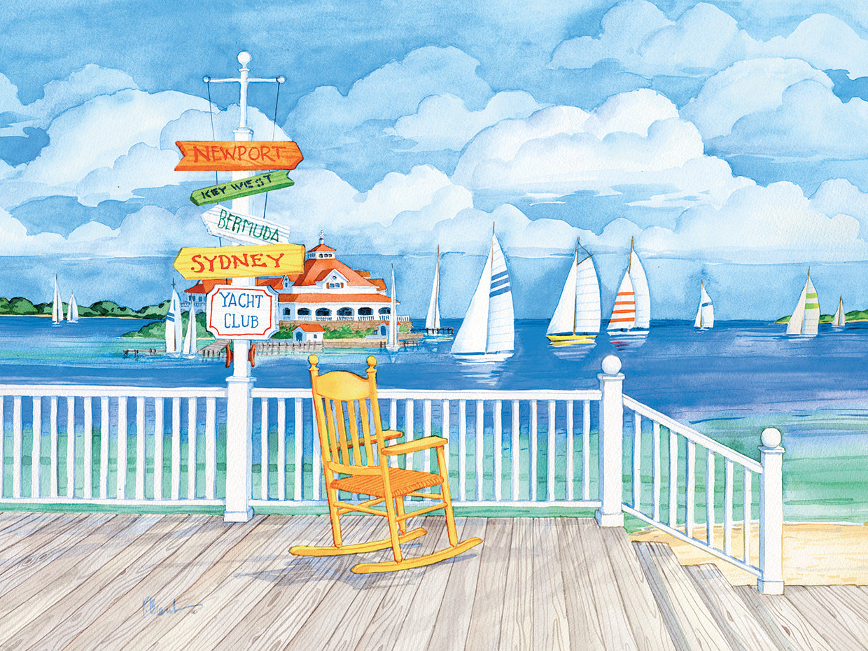 Beach Signs - Yacht Club by Paul Brent - highest quality handcrafted wall art work on large canvas & framed canvas prints