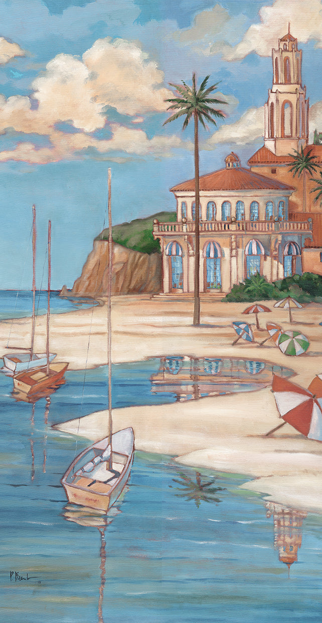 Mediterranean Beach Club II by Paul Brent - highest quality handcrafted wall art work on large canvas & framed canvas prints