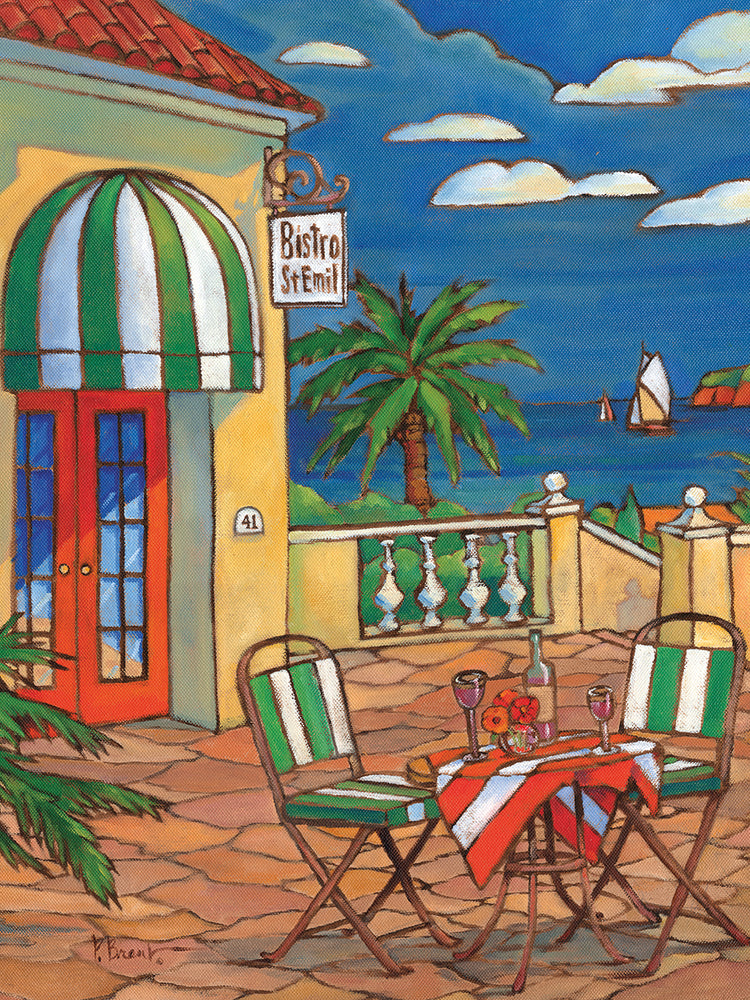 Bistro St Emil by Paul Brent - handcrafted wall art work on large canvas & framed canvas prints, made to order