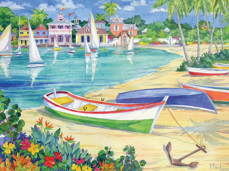 Market Street Harbor by Paul Brent - larger sizes handcrafted wall art work on large canvas & framed canvas prints