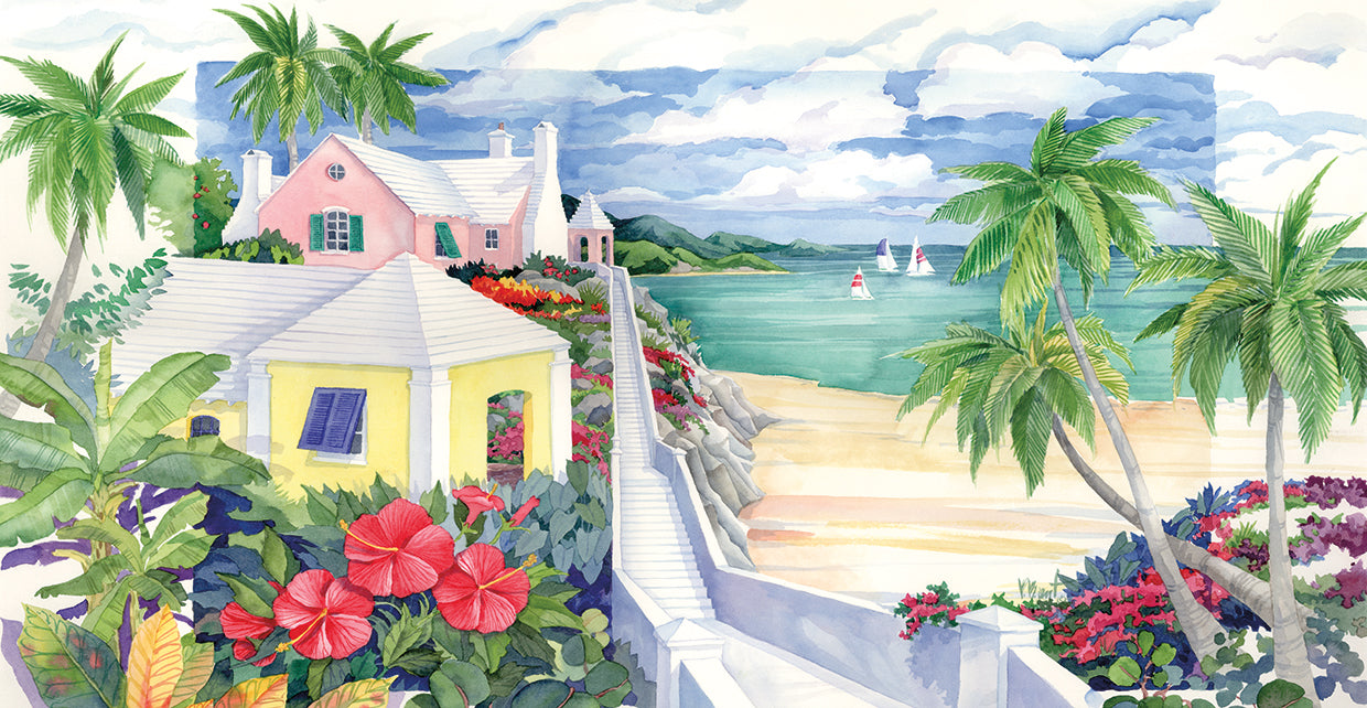 Island Cliffs by Paul Brent - museum quality wall art work on large canvas & framed canvas prints