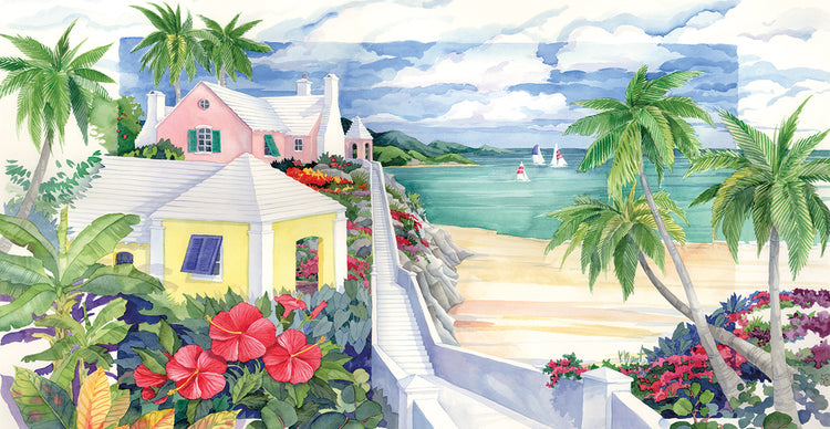 Island Cliffs by Paul Brent - museum quality wall art work on large canvas & framed canvas prints