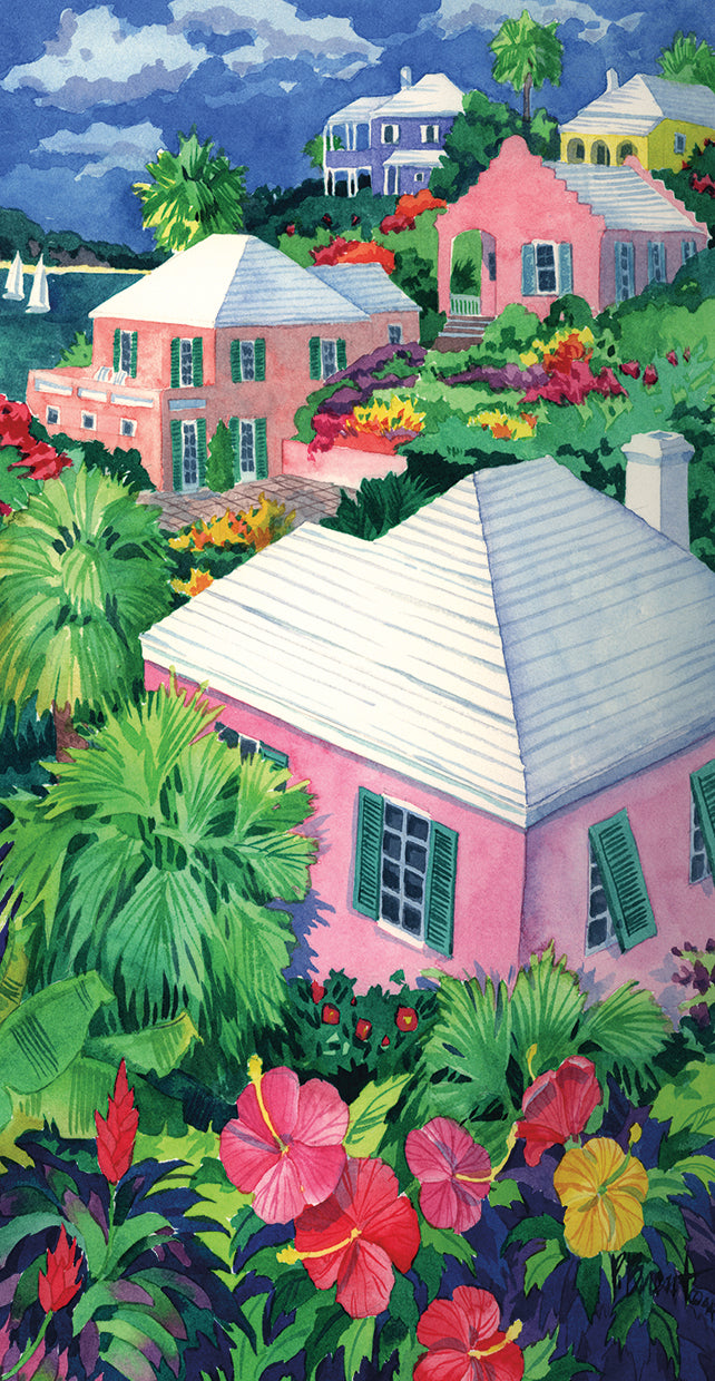 Cottage Terrace by Paul Brent - lowest price wall art work on large canvas & framed canvas prints