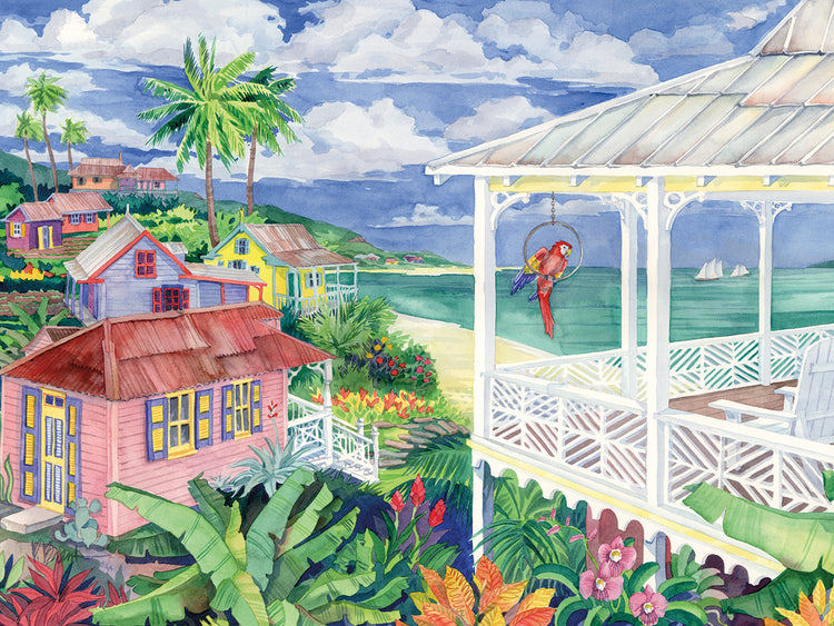 Bay Caribe by Paul Brent - handcrafted wall art work on large canvas & framed canvas prints, made to order