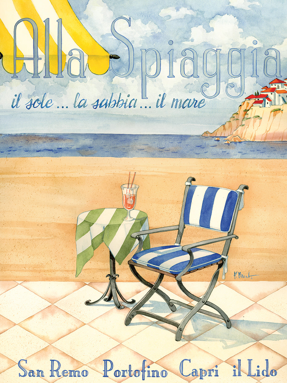 Alla Spiaggia by Paul Brent  - museum quality wall art work on large canvas & framed canvas prints