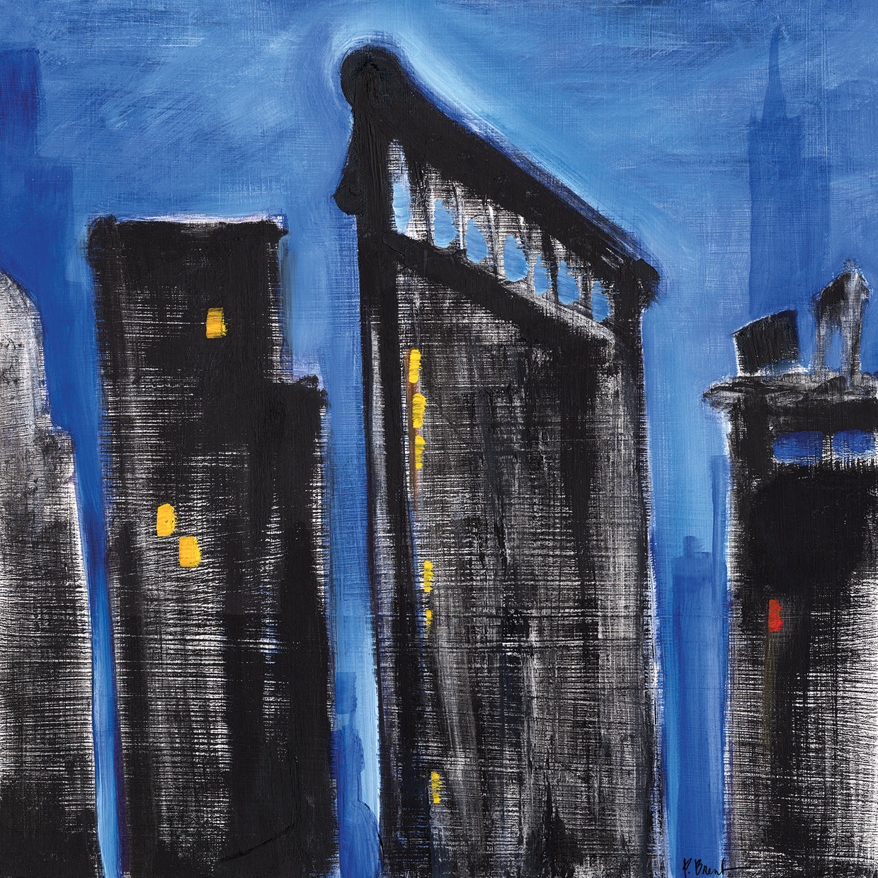 Cityscape Blue by Paul Brent - lowest price wall art work on large canvas & framed canvas prints