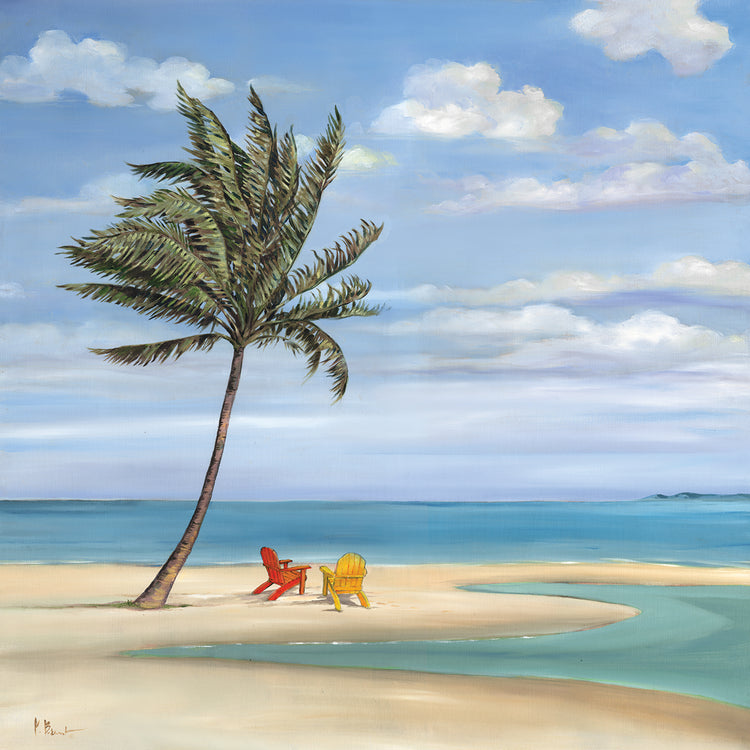 Inlet Palm I by Paul Brent - larger sizes handcrafted wall art work on large canvas & framed canvas prints