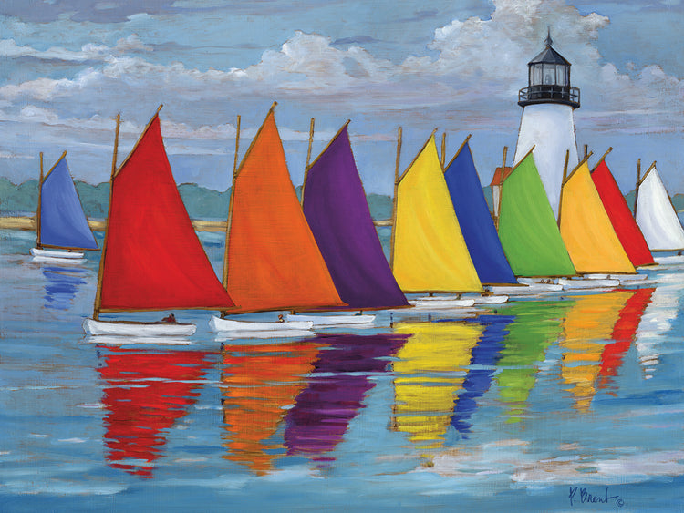 Rainbow Fleet by Paul Brent - museum quality wall art work on large canvas & framed canvas prints