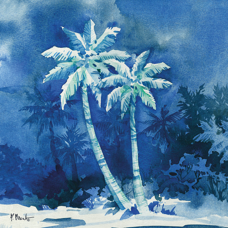 Midnight Palms I by Paul Brent - handcrafted wall art work on large canvas & framed canvas prints, made to order